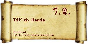 Tóth Manda névjegykártya